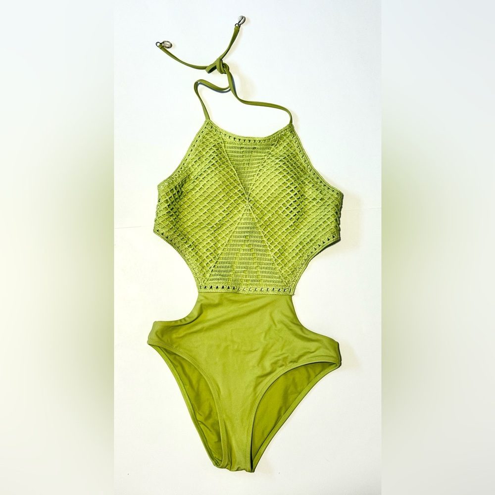 aerie One-Piece Swimsuit in Bright Lime Green